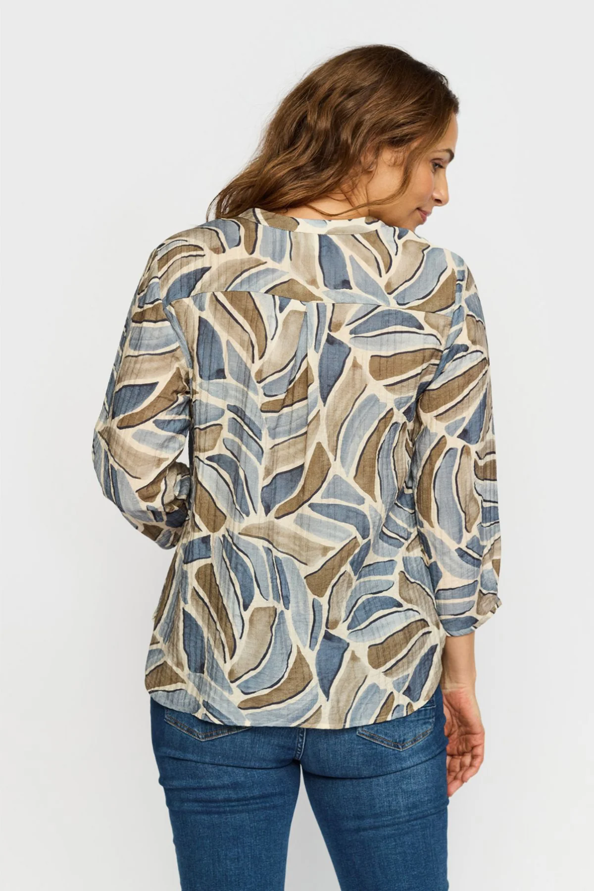 AMOA - Mønstret bluse med trekvartærmer - Image 3