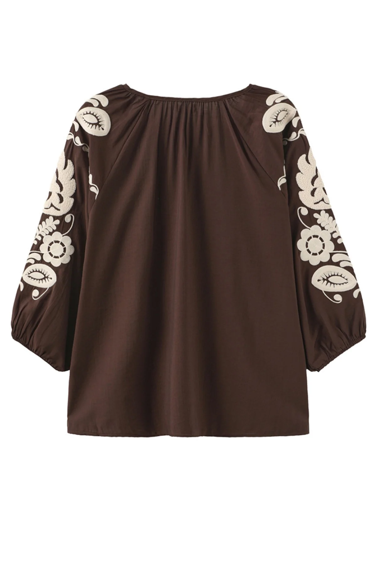 Allette - Boheme bluse med broderi og trekvartærmer - Image 2