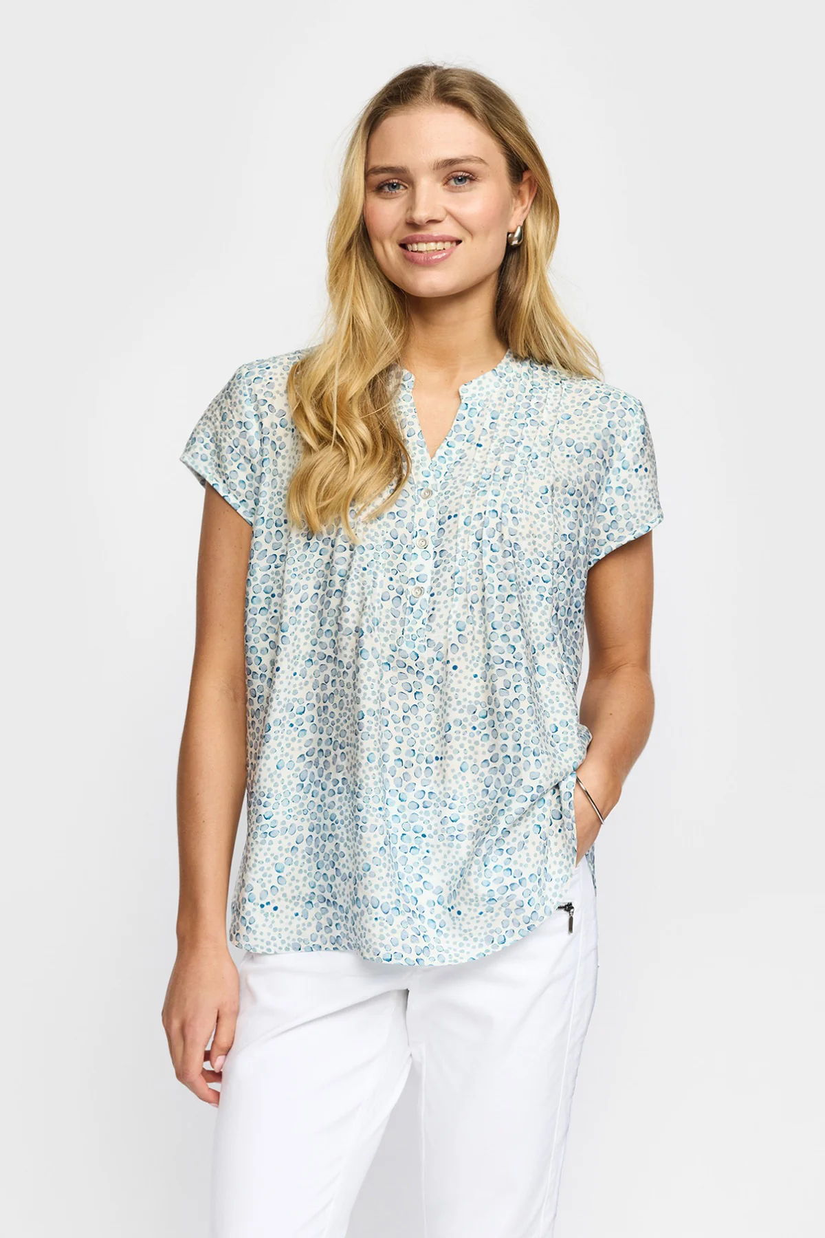 BERTA - Kortærmet bluse med print