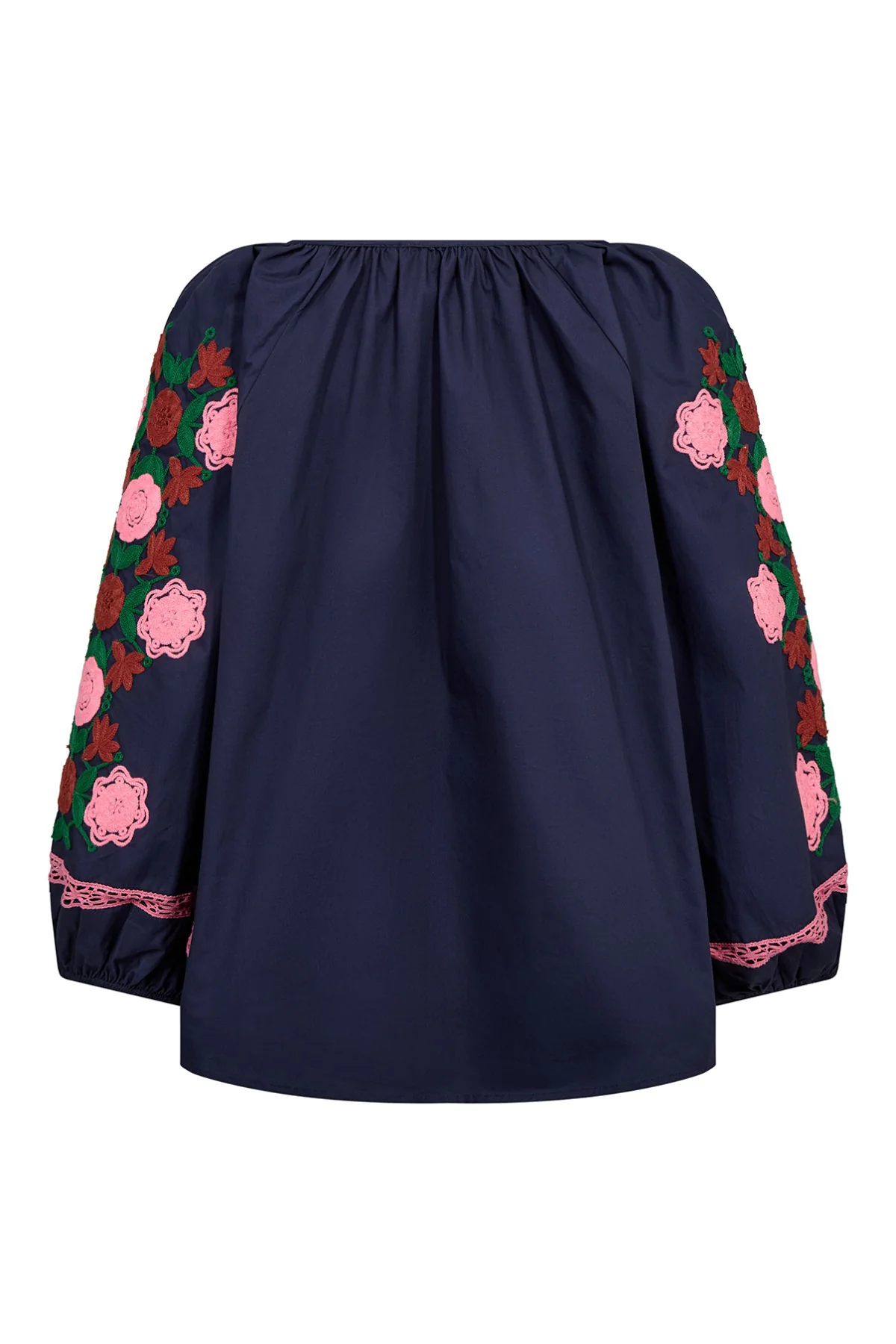 Bluse med blomsterbroderi på ærmet - Image 3