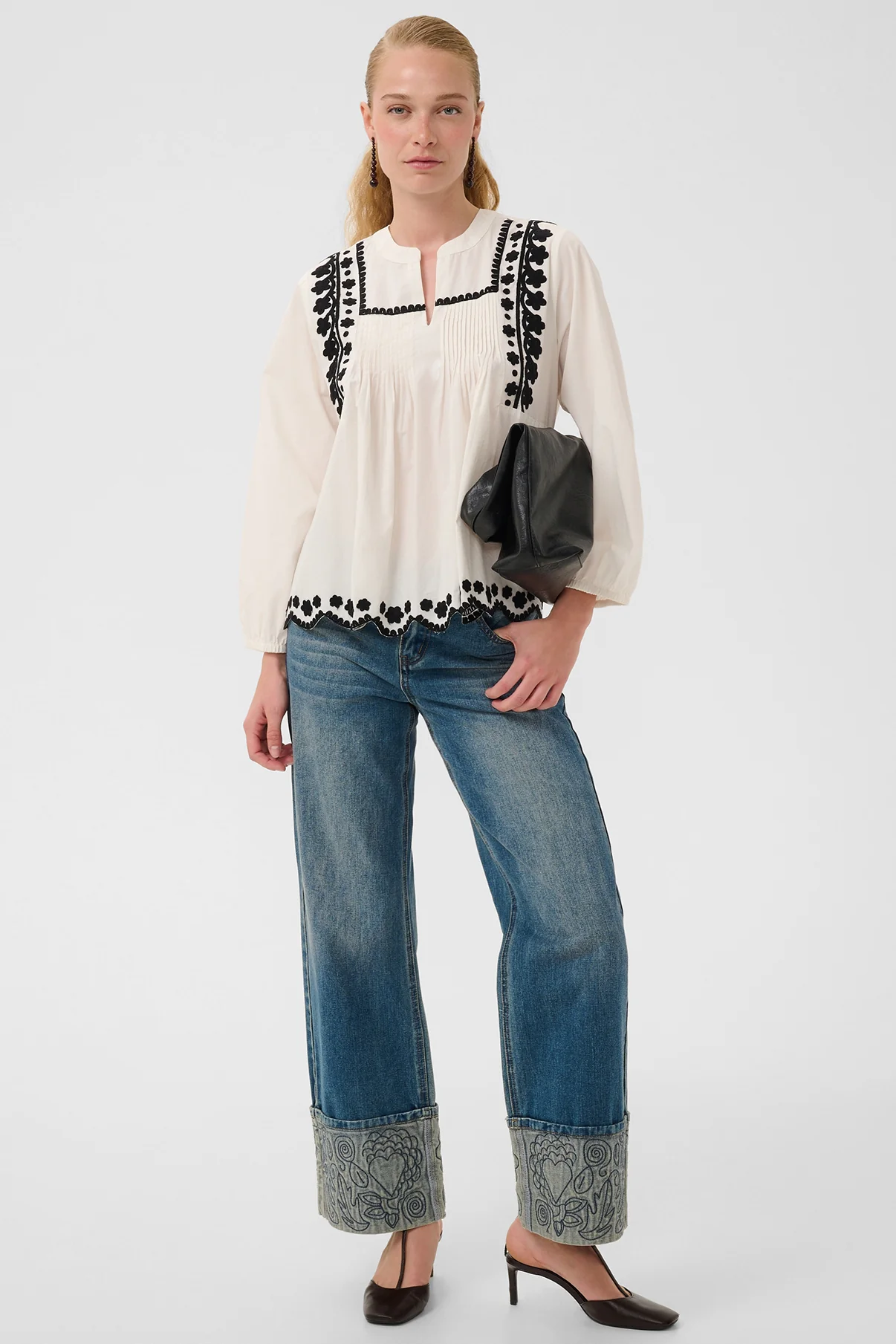 CUviba - Langærmet bluse med broderi - Image 3