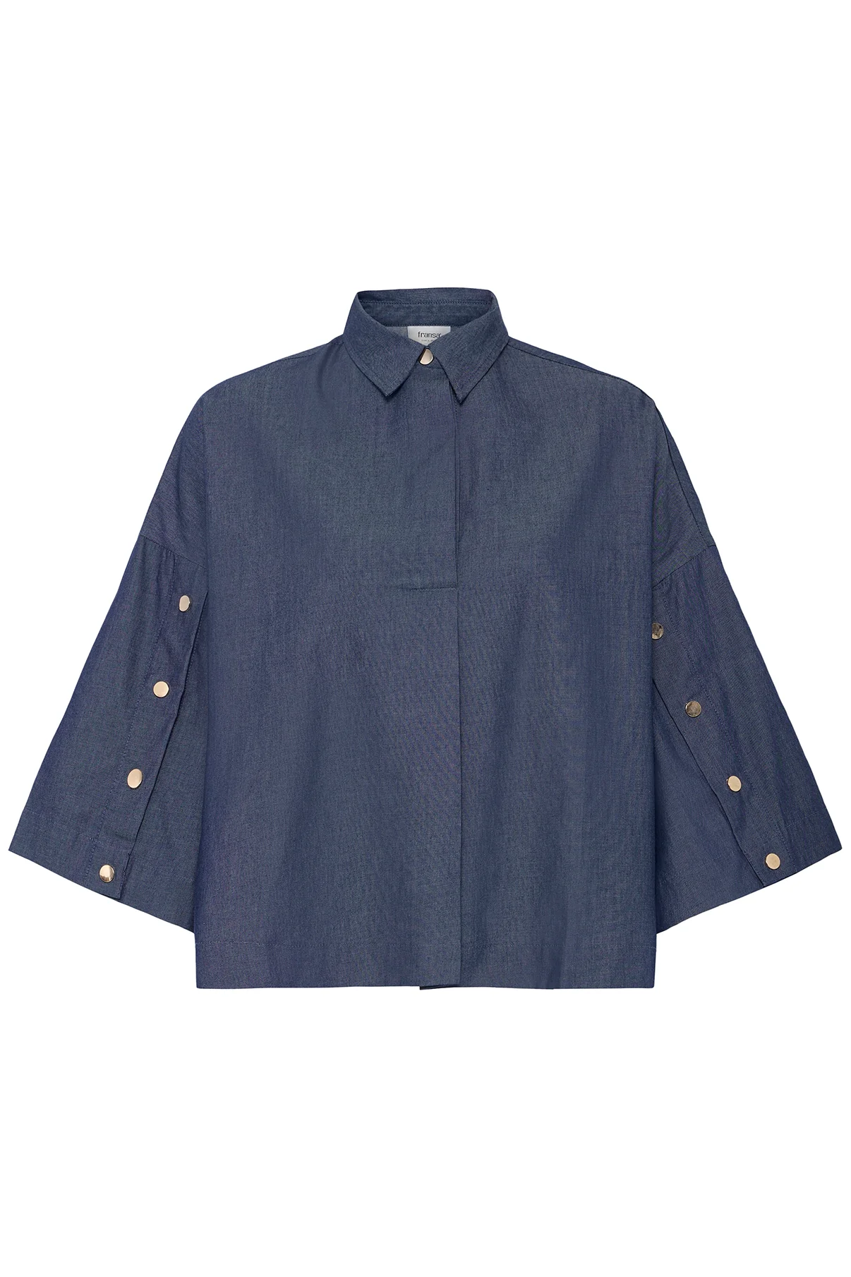 FRFIRANA SH 1 - Skjortebluse med trekvartærmer i denimlook