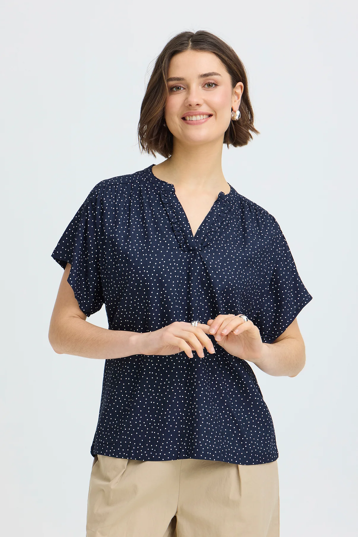 FRLAYA BL 1 - Kortærmet bluse med småt print - Image 9