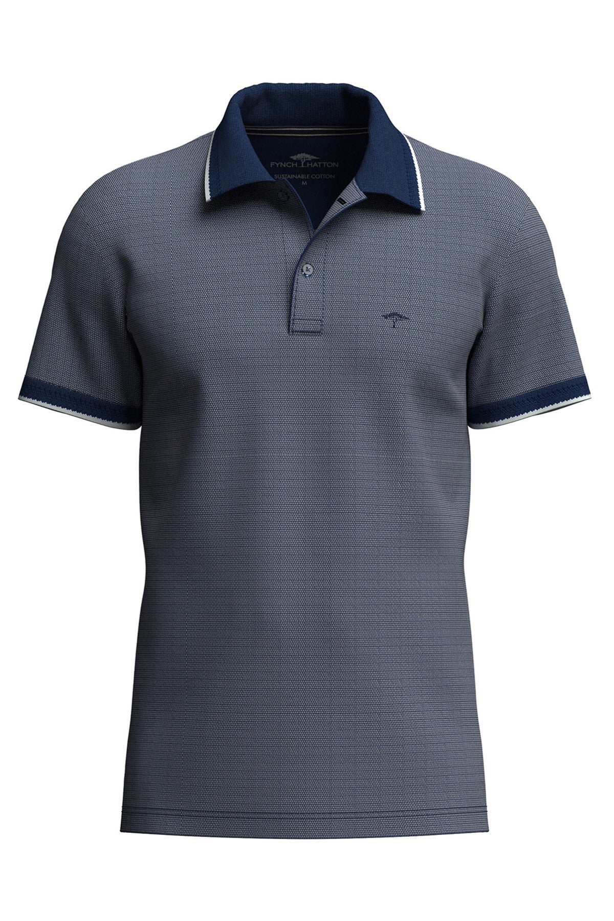 Polo T-shirt med struktur og kontrastdetaljer - Image 7