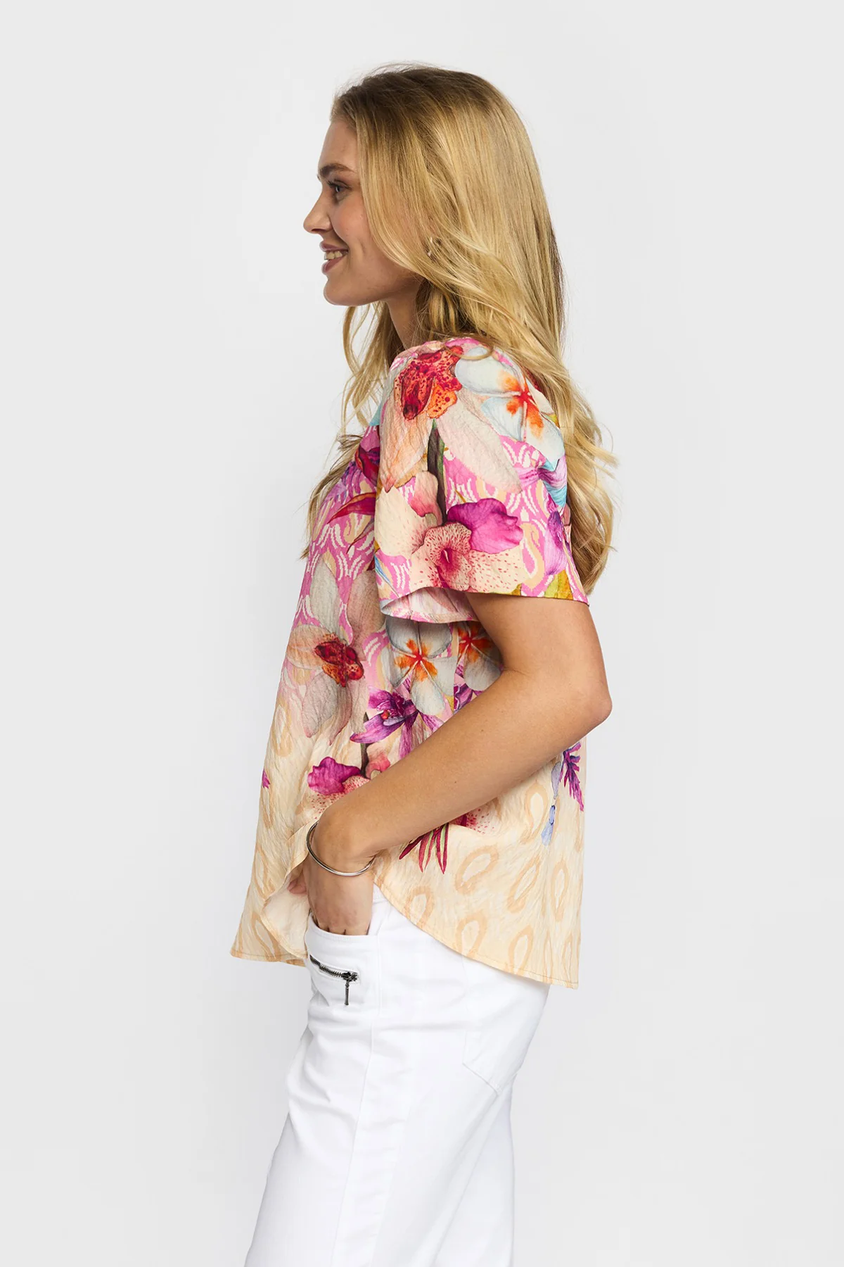 GRETE - Kortærmet bluse med blomsterprint - Image 2