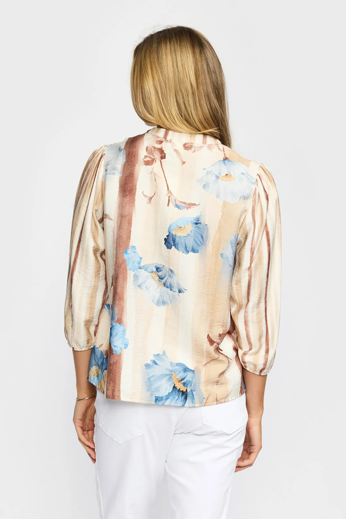 IRIS - Blomster bluse med trekvartærmer - Image 3