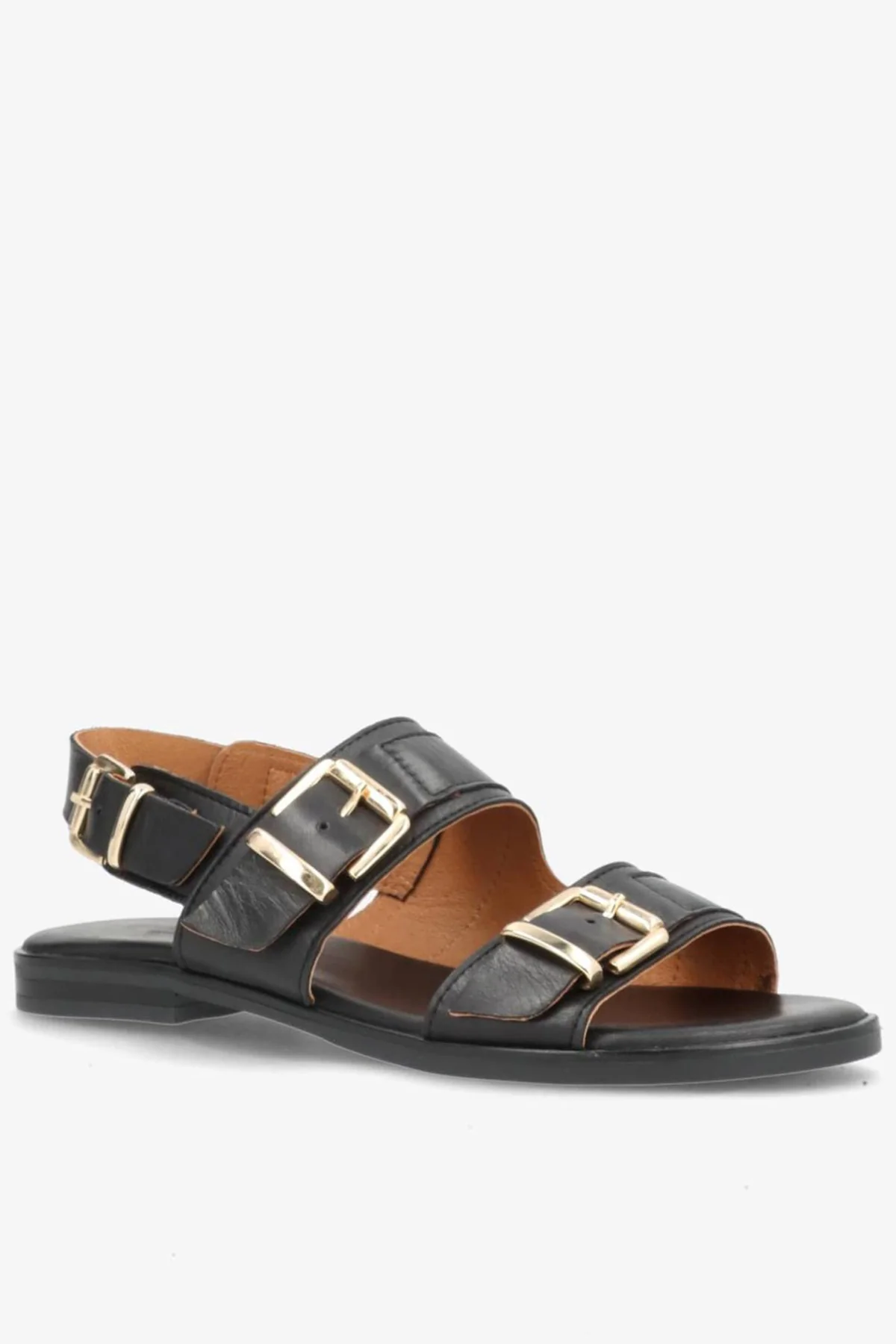 JUNE - Lædersandal med spænder