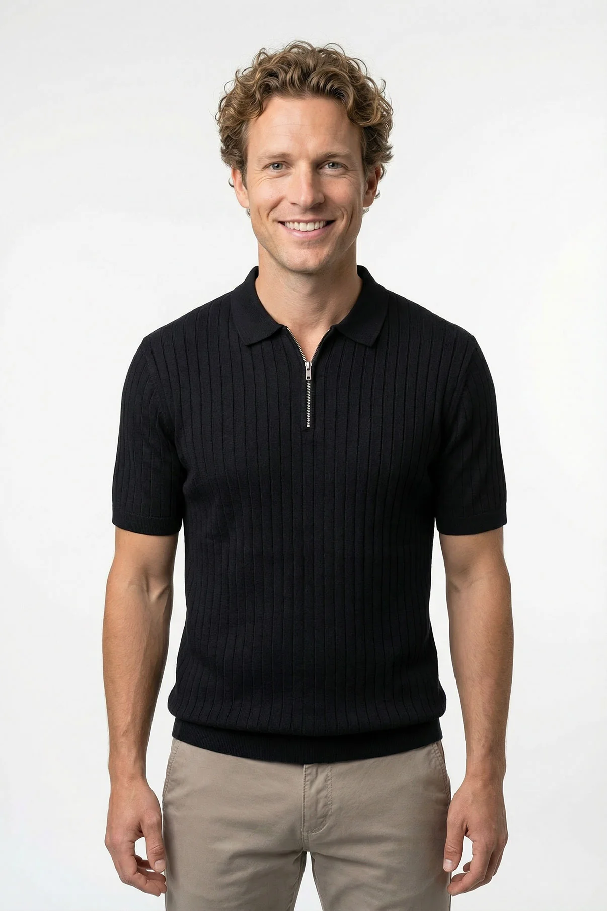Niels SS - Kortærmet strik polo med lynlås - Image 6