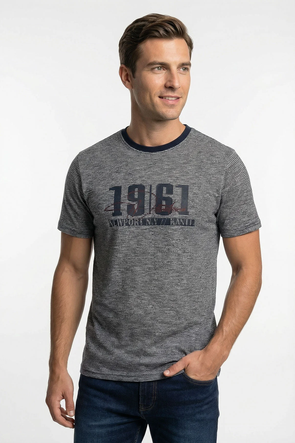 Alvin print - Stribet T-shirt med print - Image 5