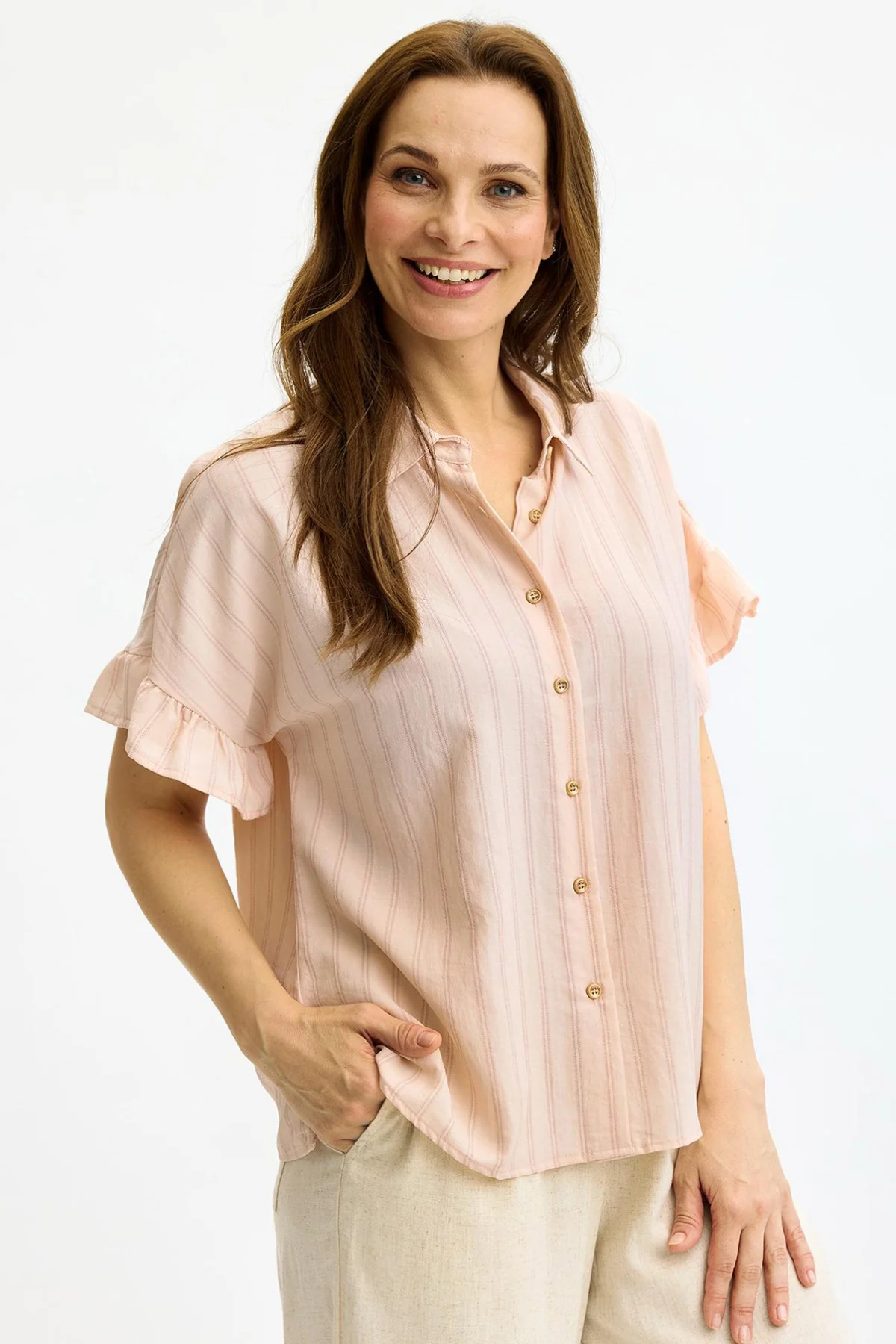 Kit - Skjortebluse med flæseærmer - Image 4
