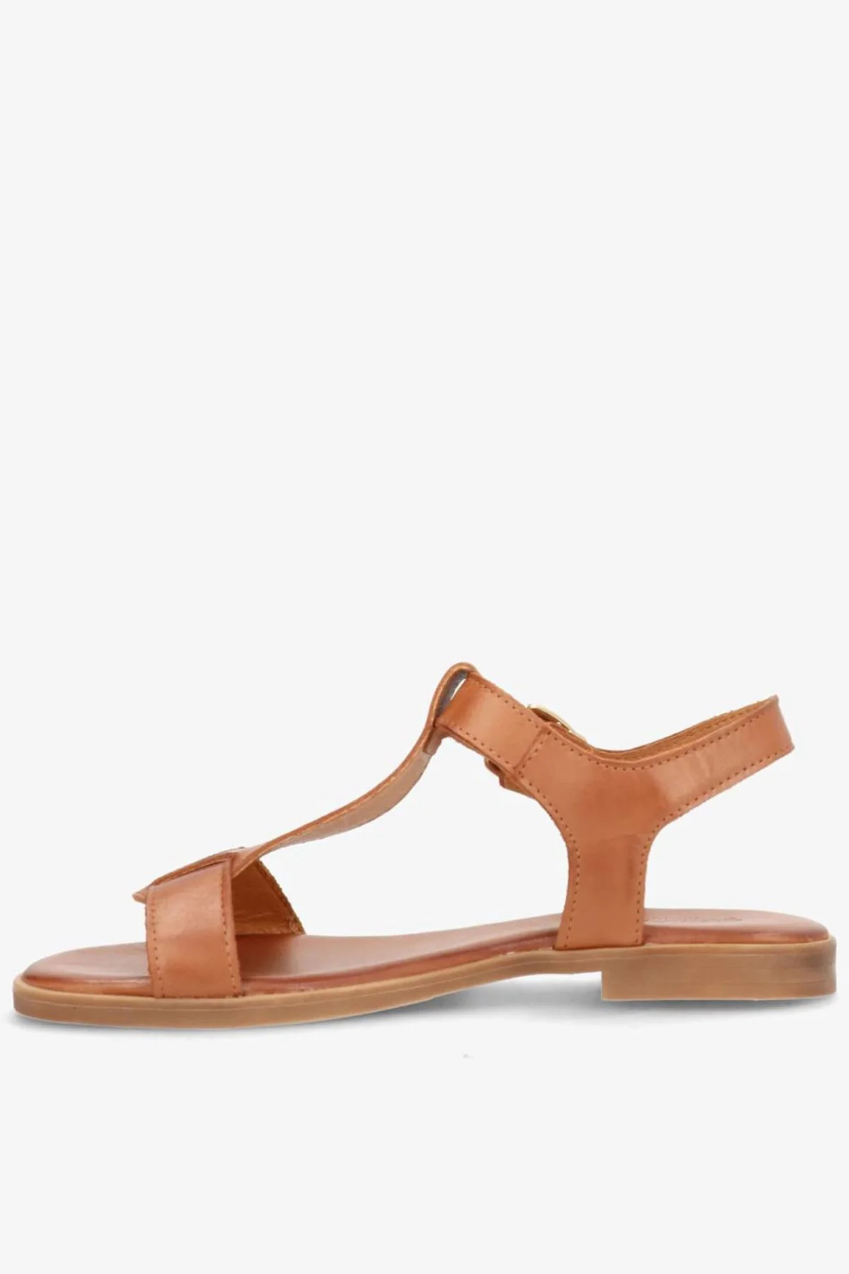 NORA - Flad lædersandal med rem - Image 4