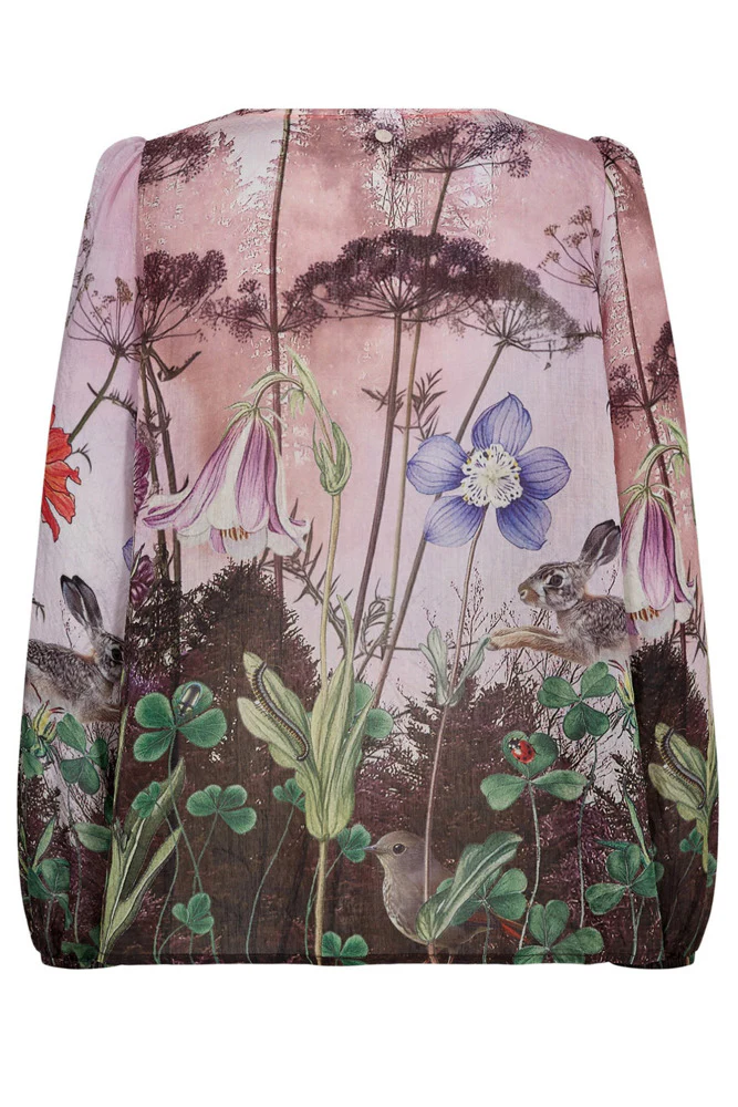 NUFOREST - Let bluse med kunstnerisk naturprint - Image 2