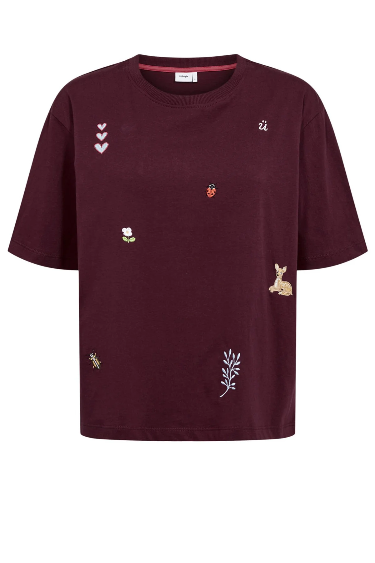 NUTENIA - Boxy t-shirt med broderede naturmotiver - Image 3