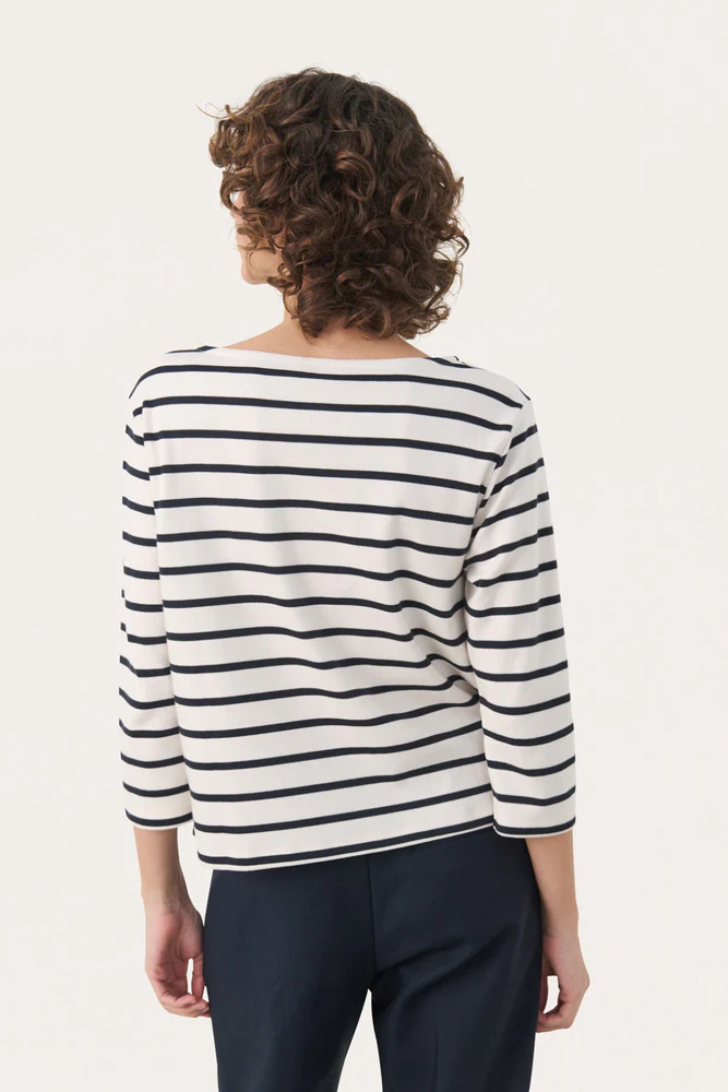 NelaPW TS - Stribet t-shirt med trekvartærmer - Image 3