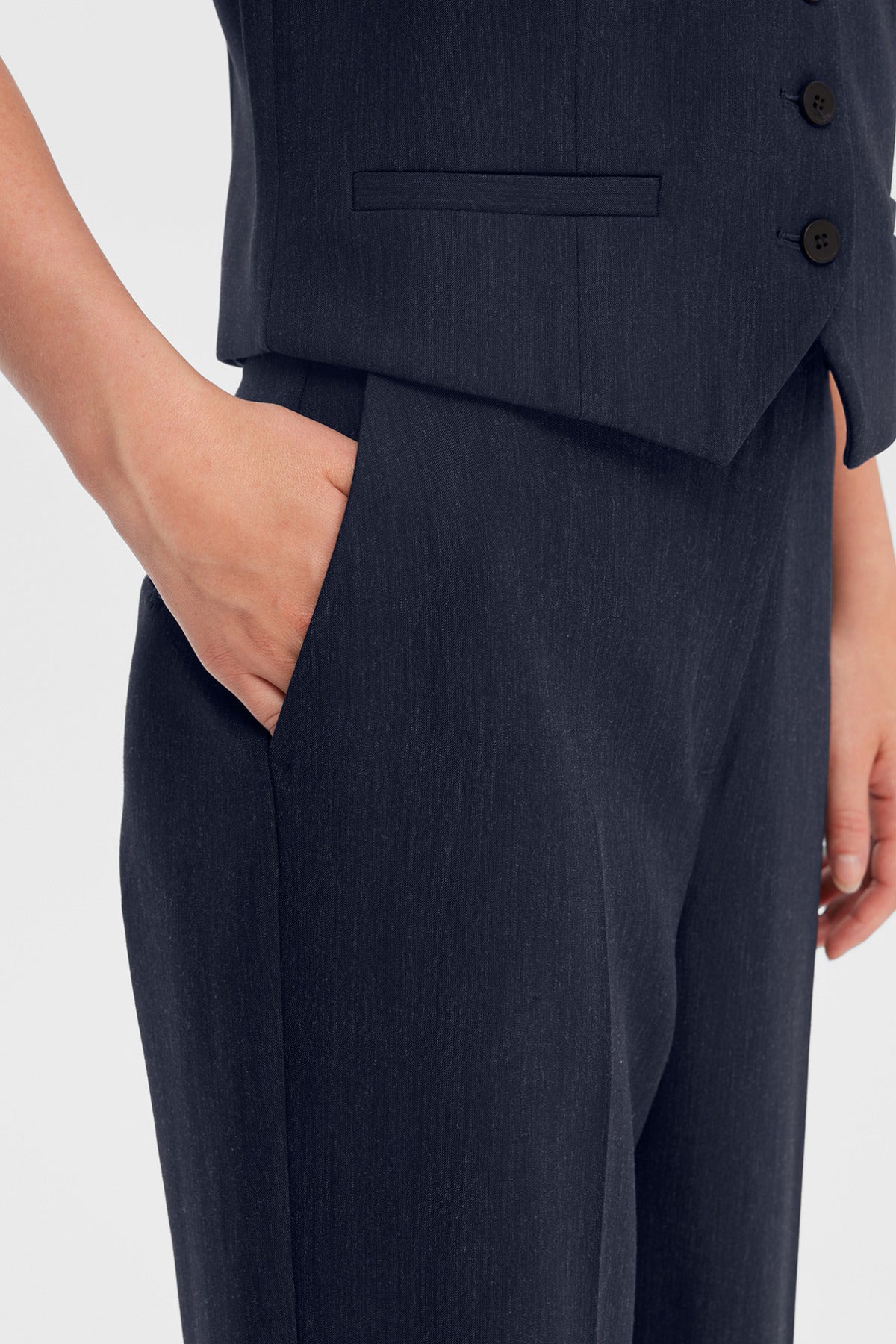 SELECTED FEMME SLFRITA MW WIDE PANT DARK SAP MEL NOOS - Image 4