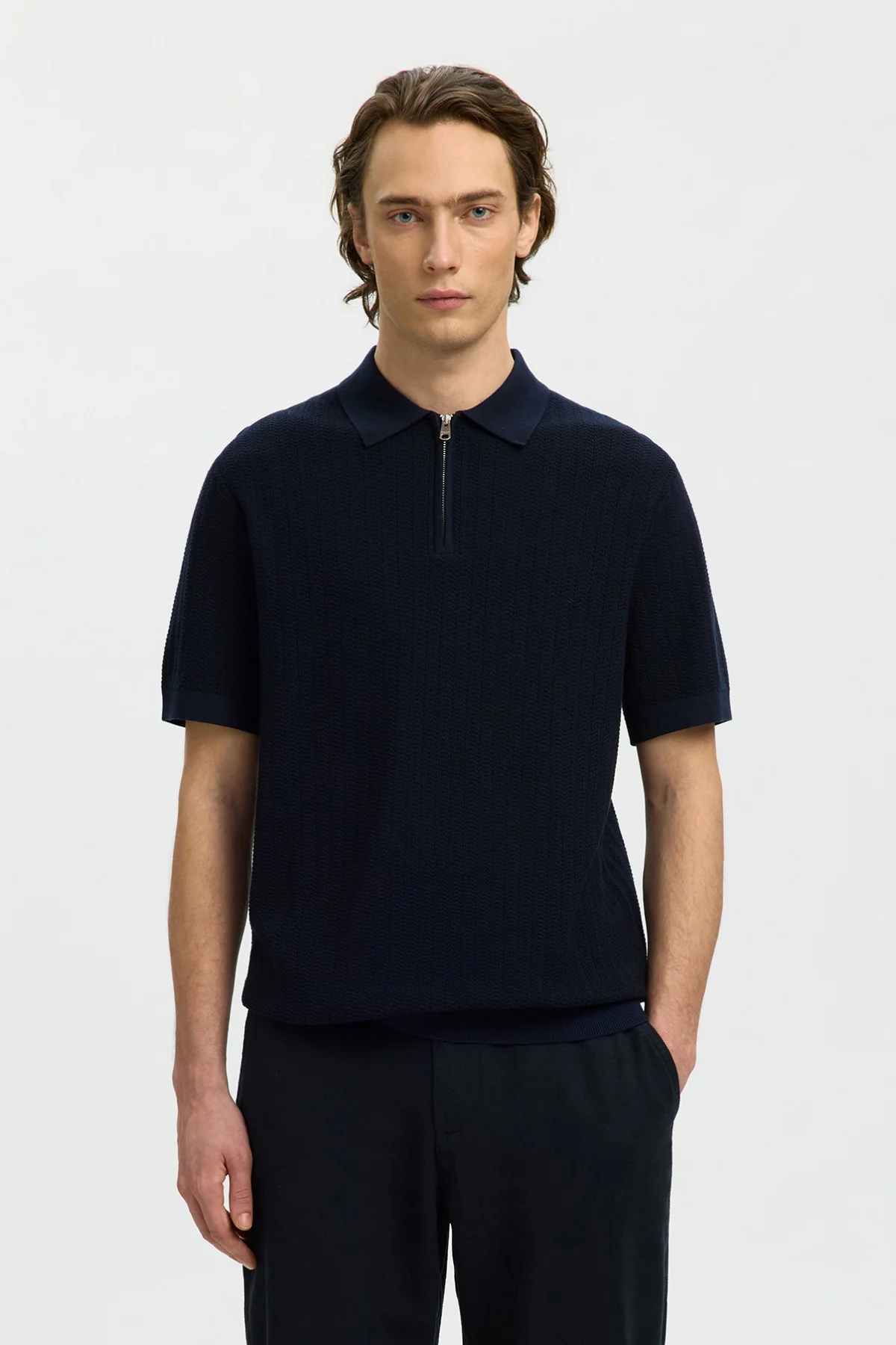 SLHCRAN - Kortærmet strik polo med zip - Image 7