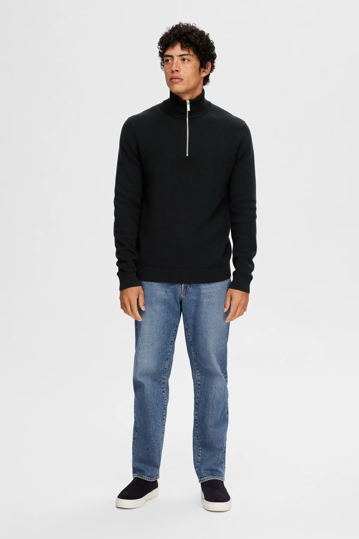 SELECTED HOMME SLHDANE LS KNIT STRUCTURE HALF ZIP NOOS - Image 11