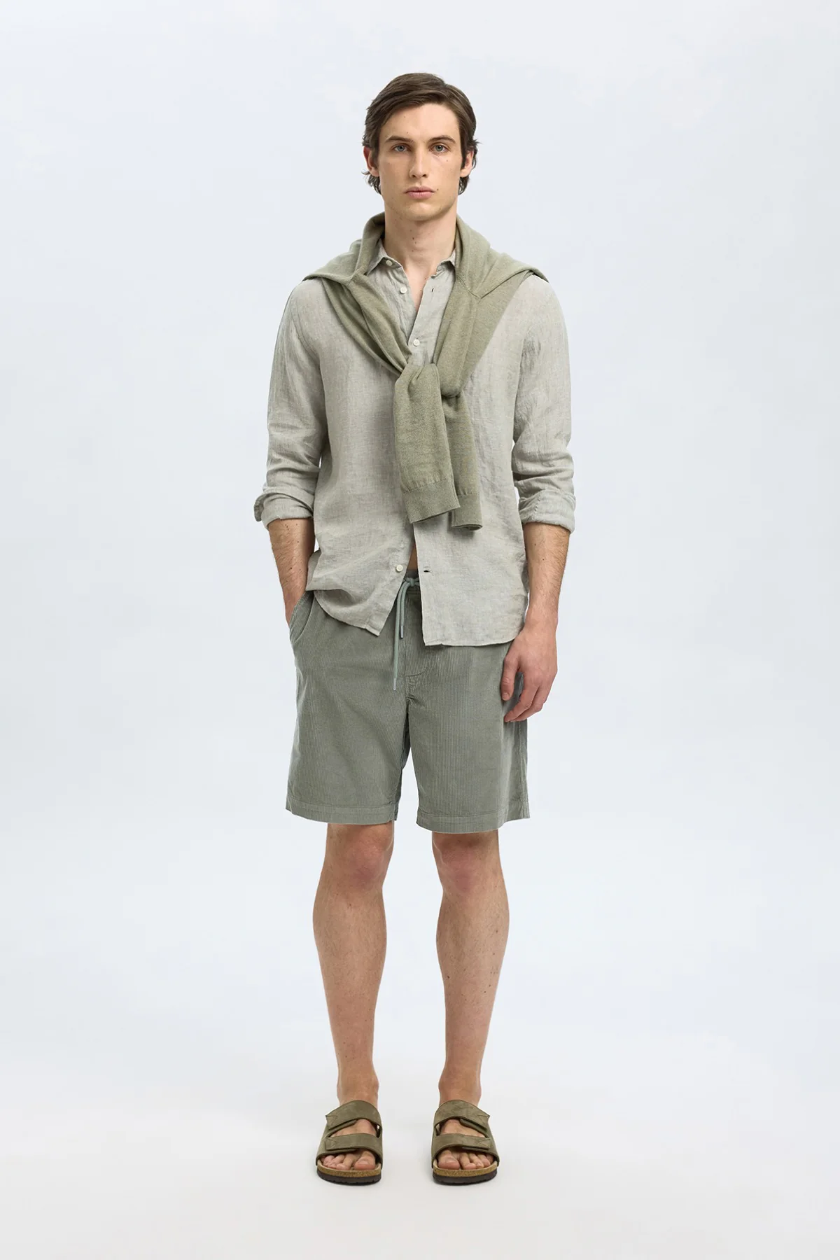 SLHREGULAR-JACE - Fløjlsshorts med lommer og bindebå - Image 15