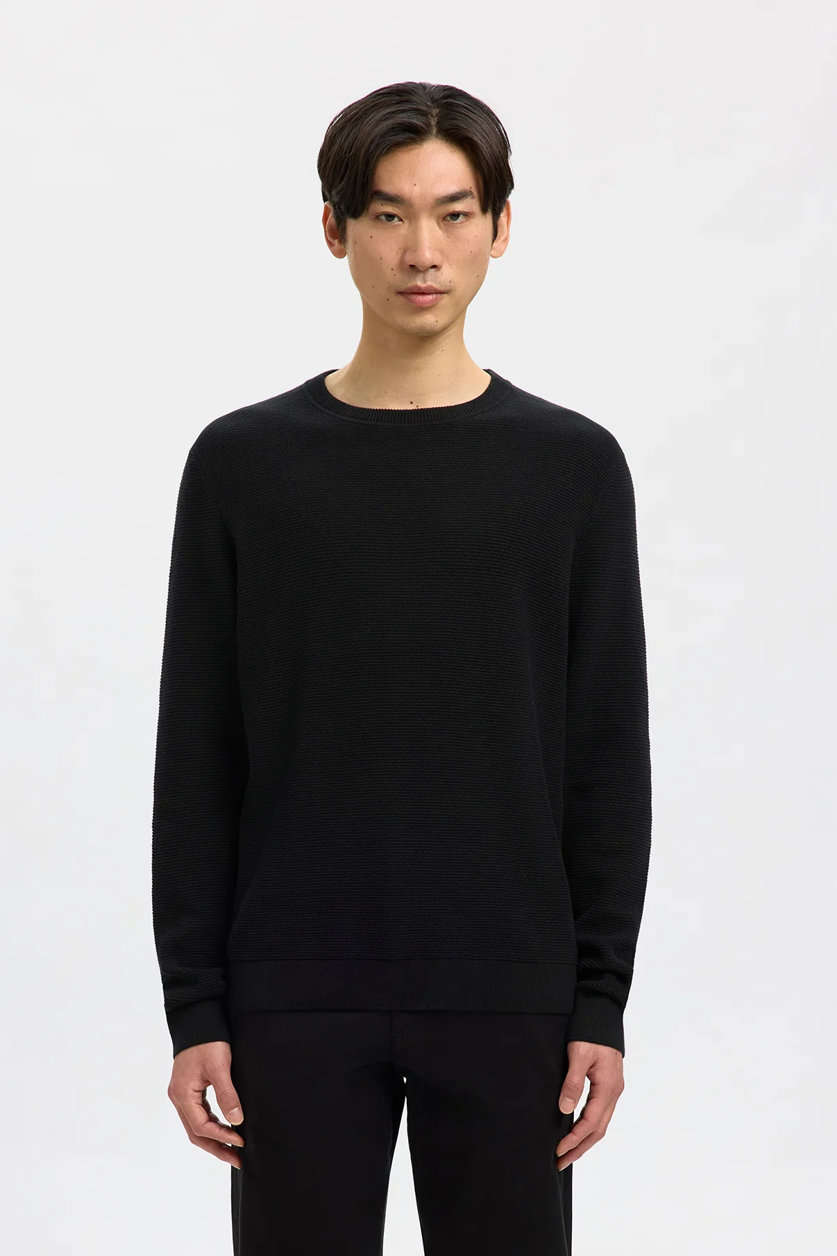 SELECTED HOMME SLHROSS LS KNIT STRUCTURE CREW NECK NOOS - Image 8