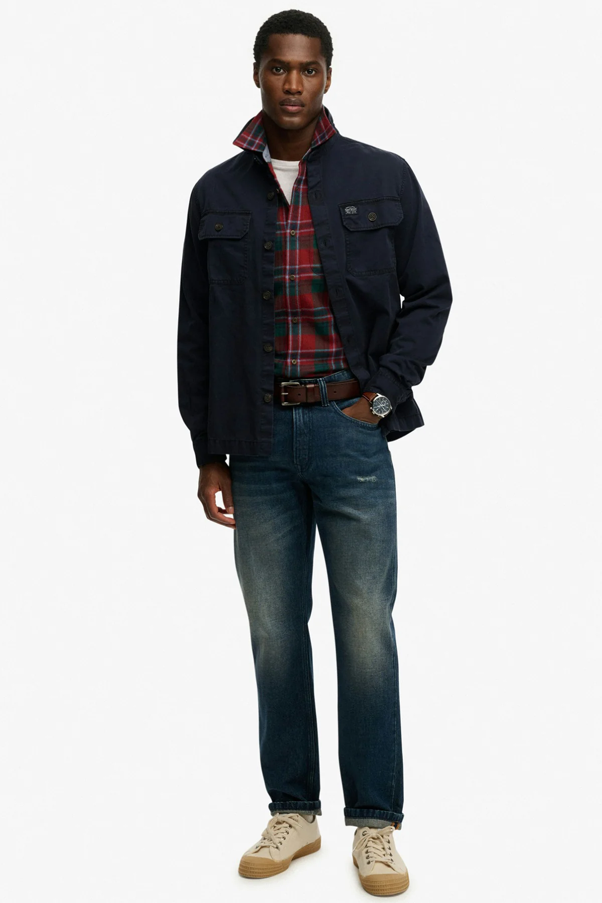 Overshirt med lommer og knaplukning - Image 3