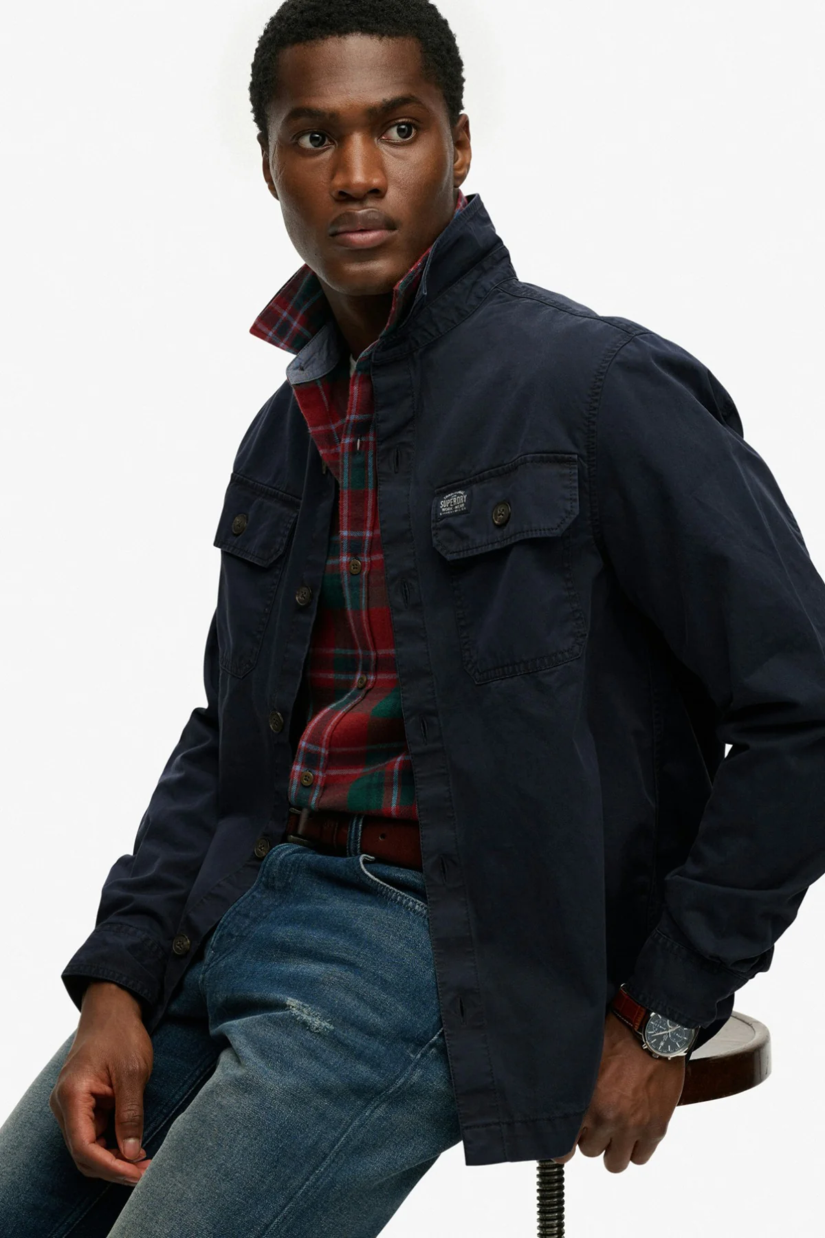 Overshirt med lommer og knaplukning - Image 5