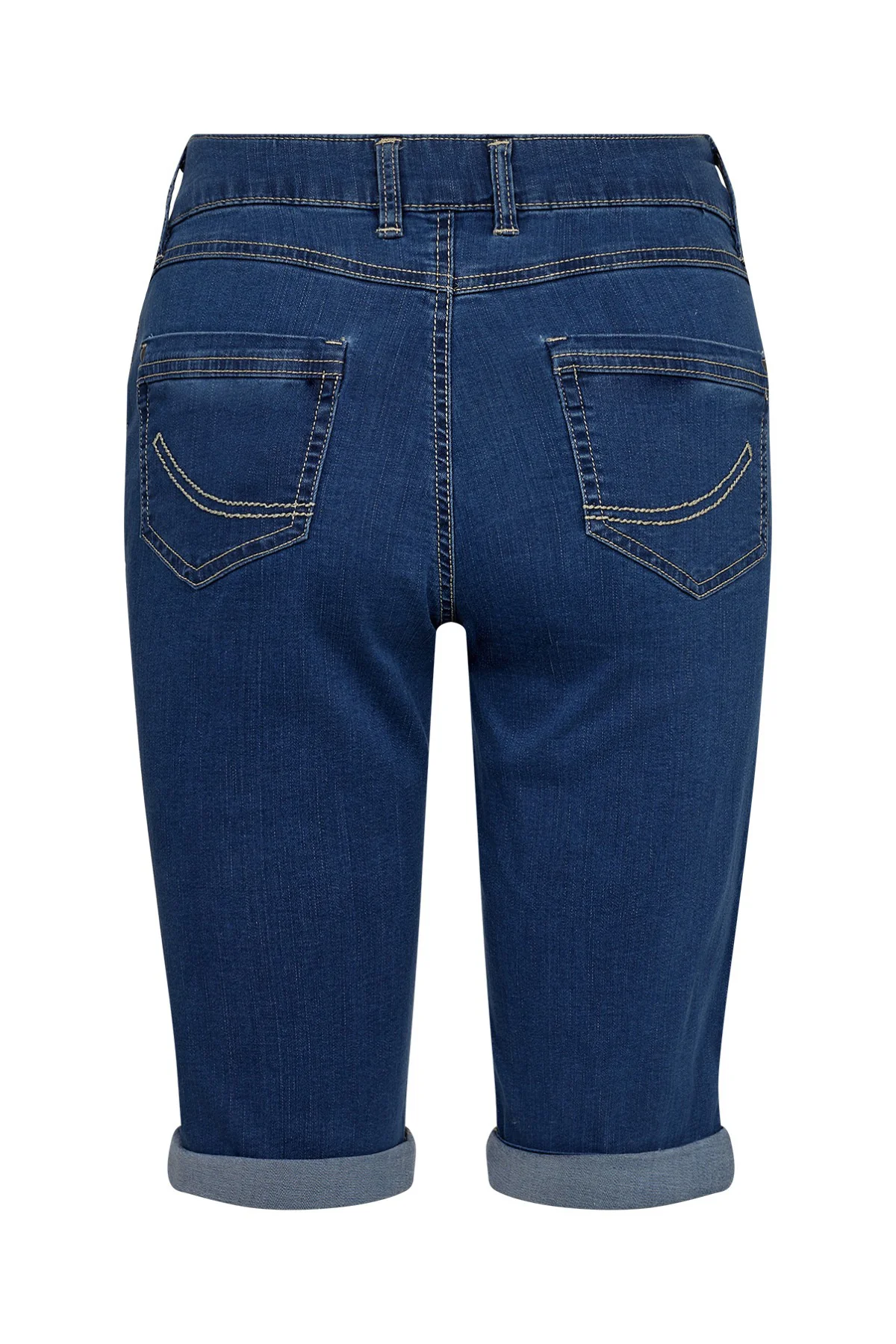 Gunhild - Knælange denimshorts med opsmøg - Image 3