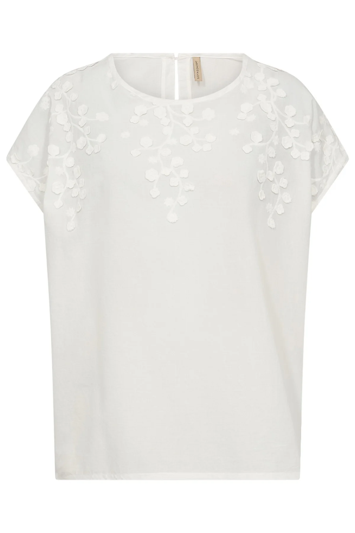 Rose – Kortærmet bluse med broderede blomster - Image 2