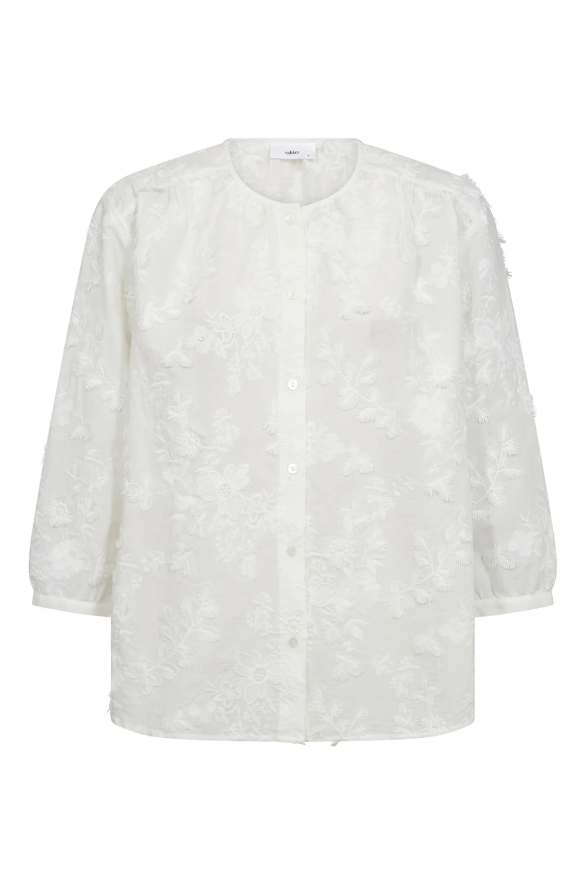 Via - Bluse med broderi og trekvartærmer - Image 2