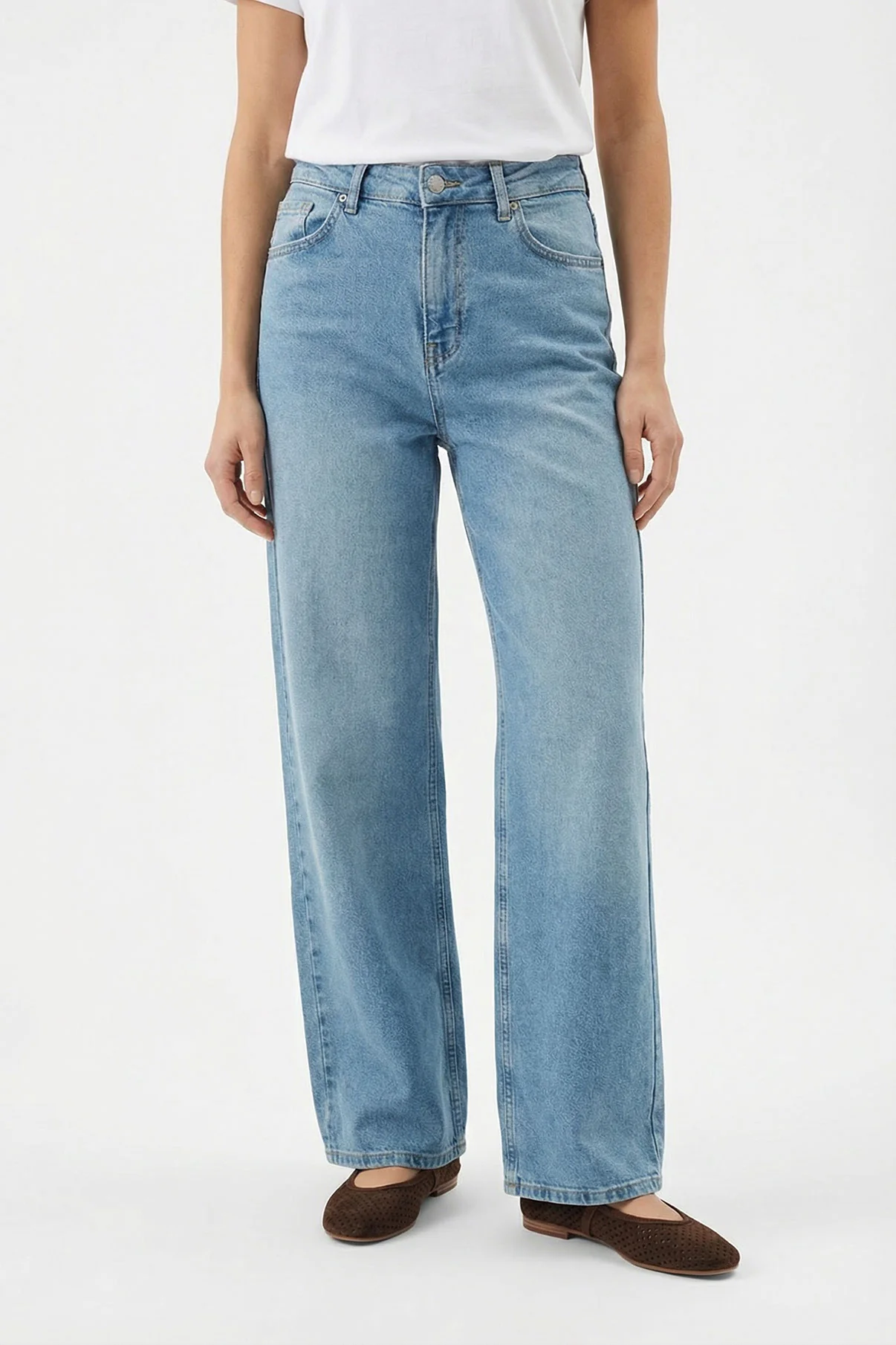 Mynthe - Strækbare denim jeans med brede ben - Image 8
