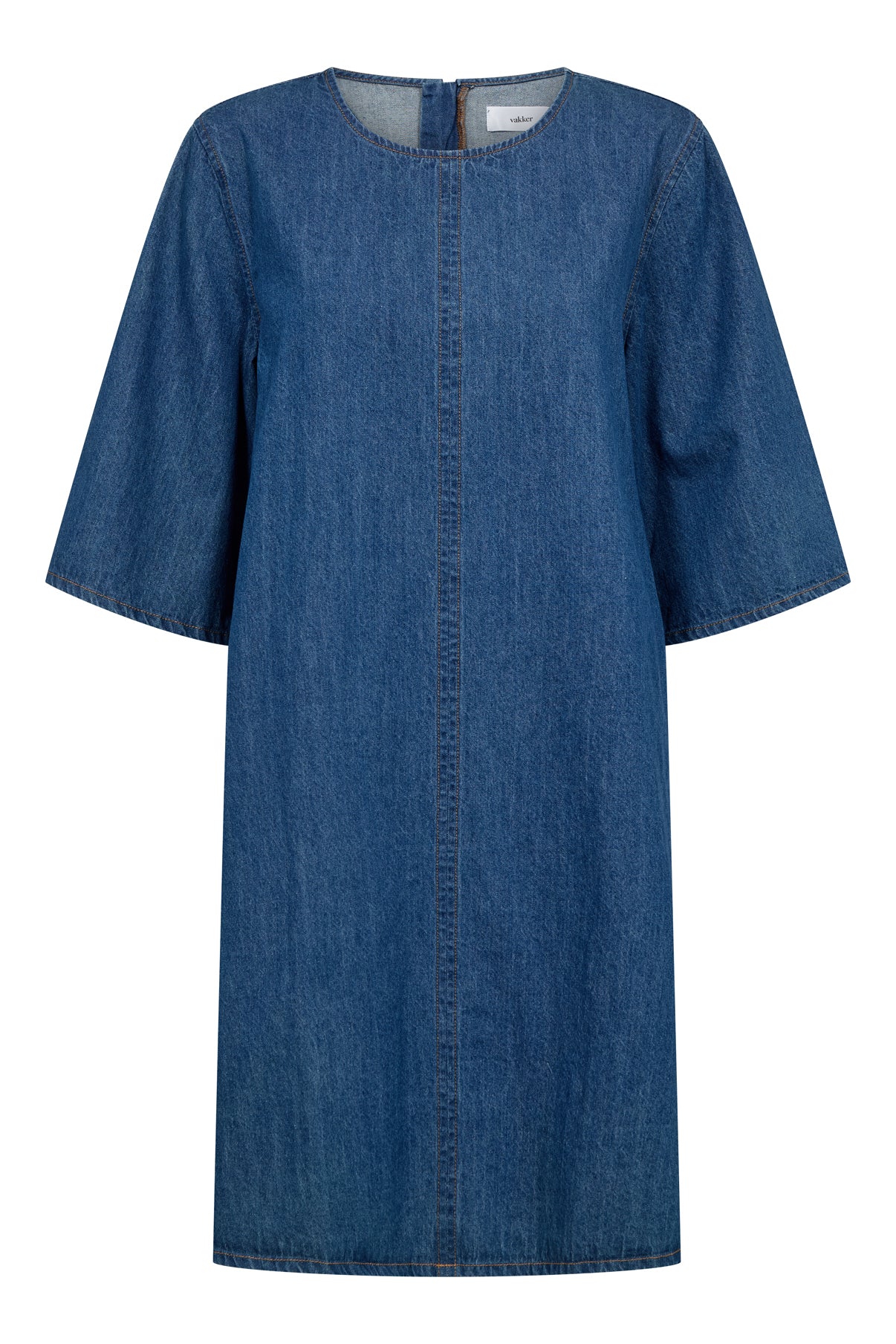 Adda - Denim kjole med trekvartærmer og lommer - Image 4