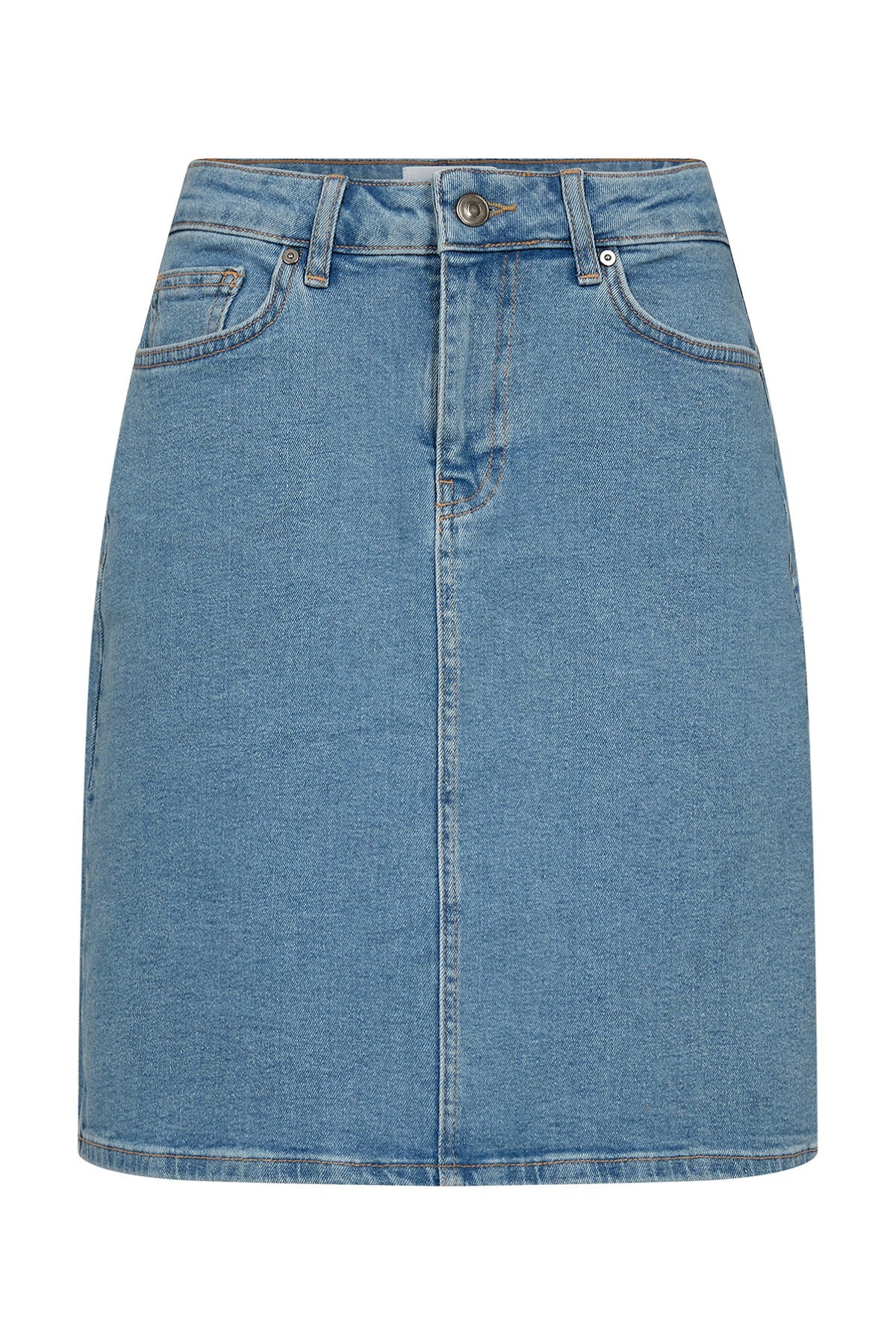 Aya - Denimnederdel med kontraststikninger - Image 6
