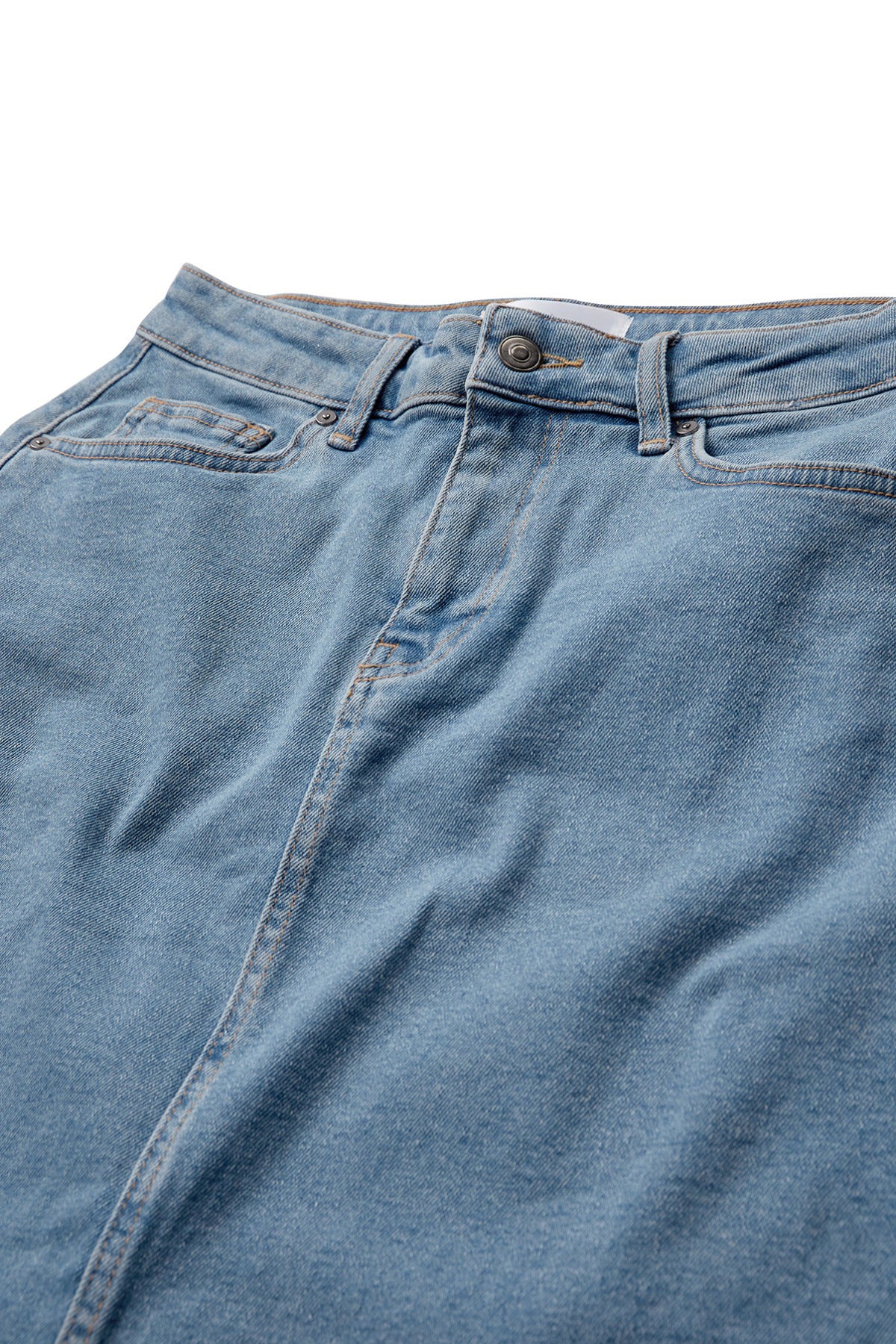 Aya - Denimnederdel med kontraststikninger - Image 8